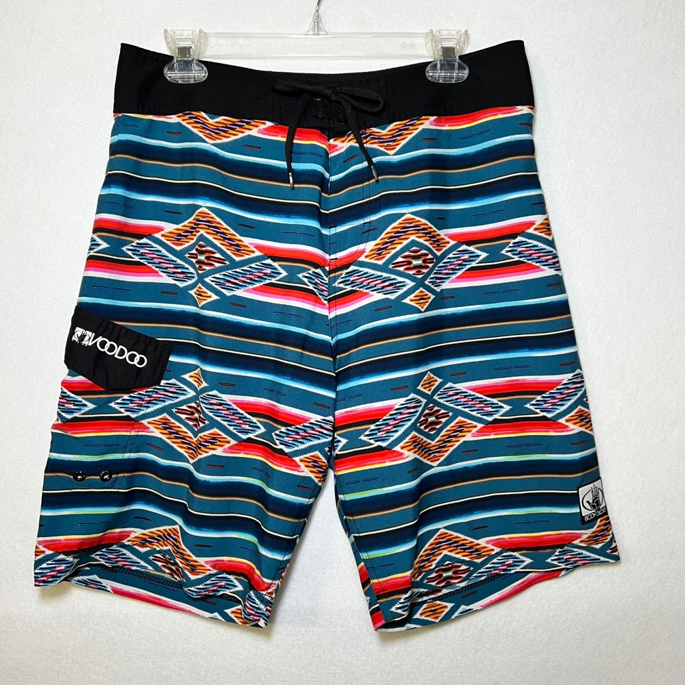 Body Glove Voodoo Stretch Men Board Shorts Y2K Surfer Geometric Southwestern 32